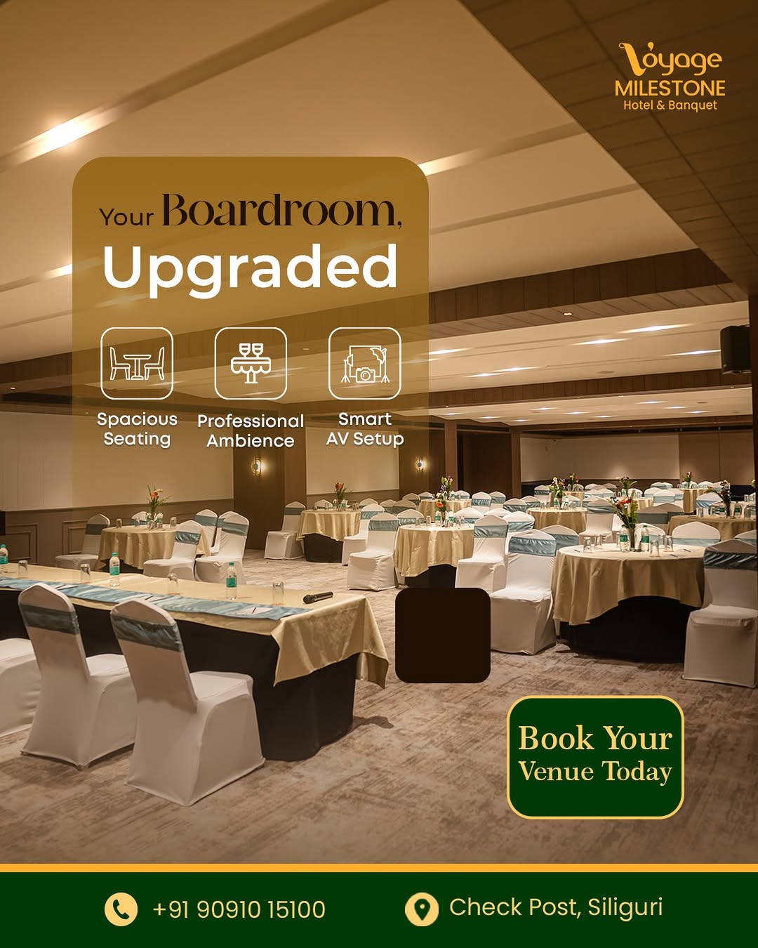 Upgrade your corporate meets at Voyage Milestone ✨ With spacious seating, professional ambience